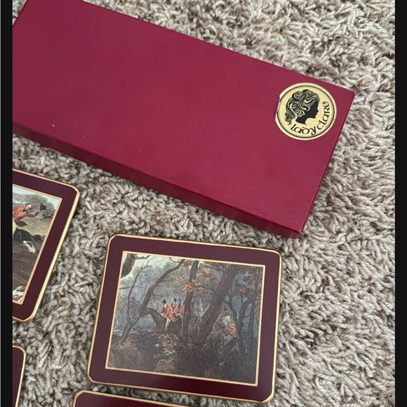 set of  6 Lady Clare coasters featuring English hunting scenes - Picture 3 of 4